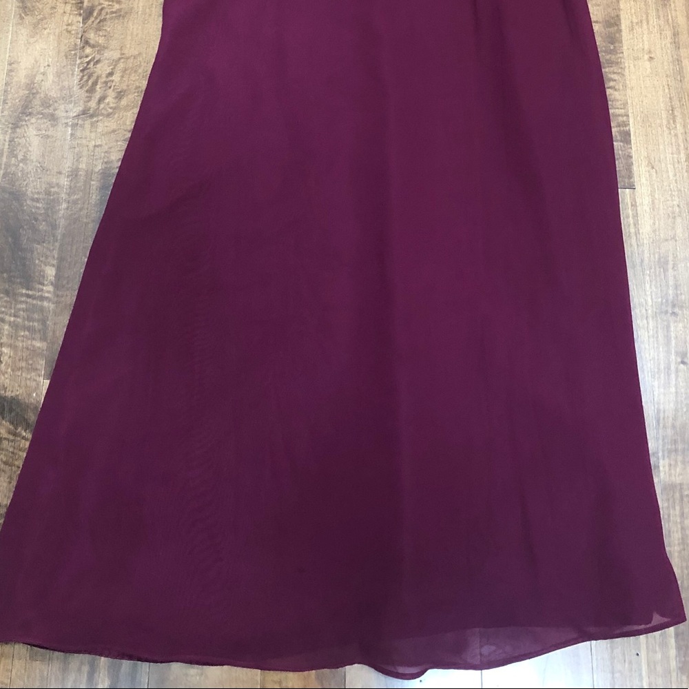 Hayley Paige Occasions Burgundy Bridesmaids Dress - Picture 5 of 7